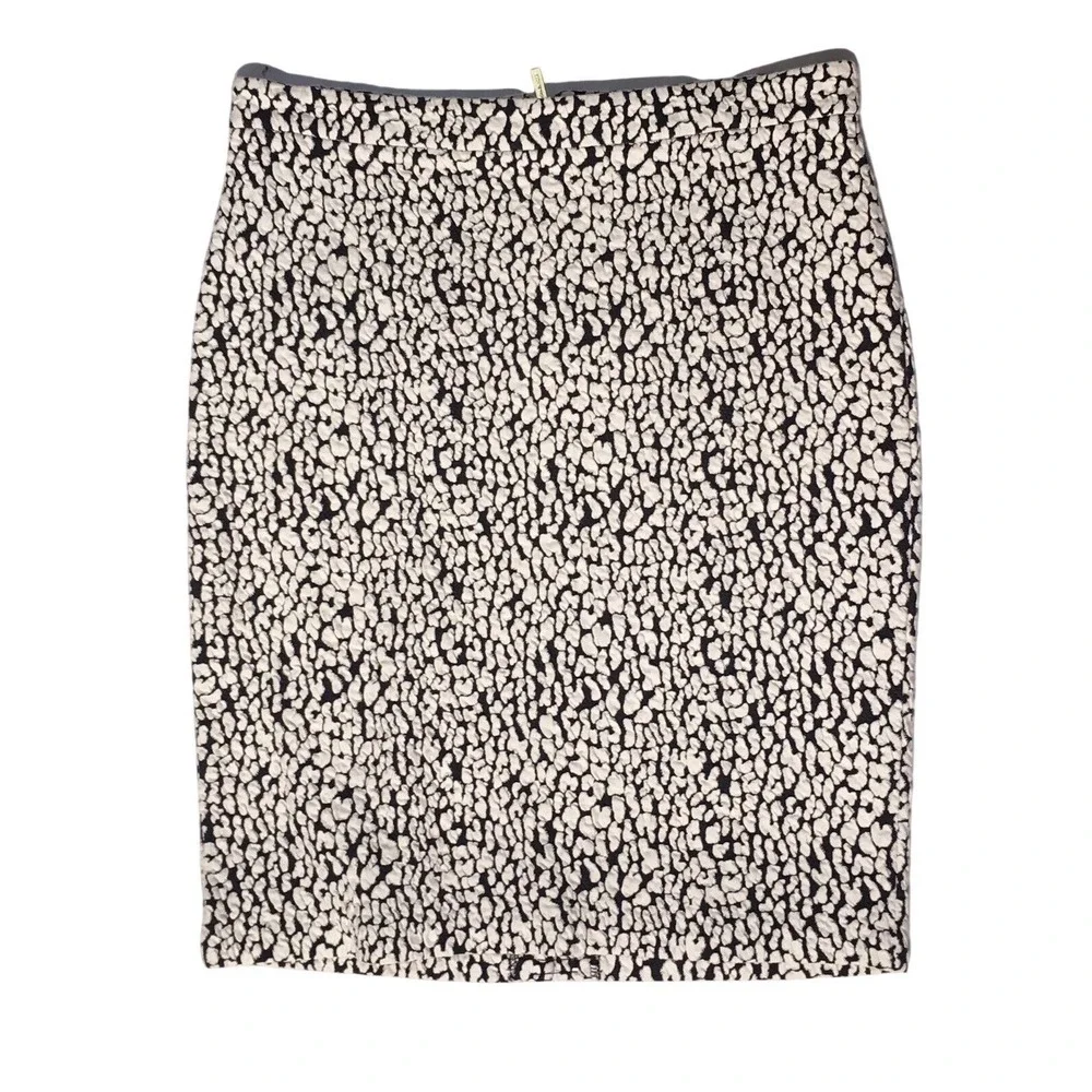 Michael Kors Women's Cheetah Print Ponte Skirt XL Regular‎ NWOT Black & White